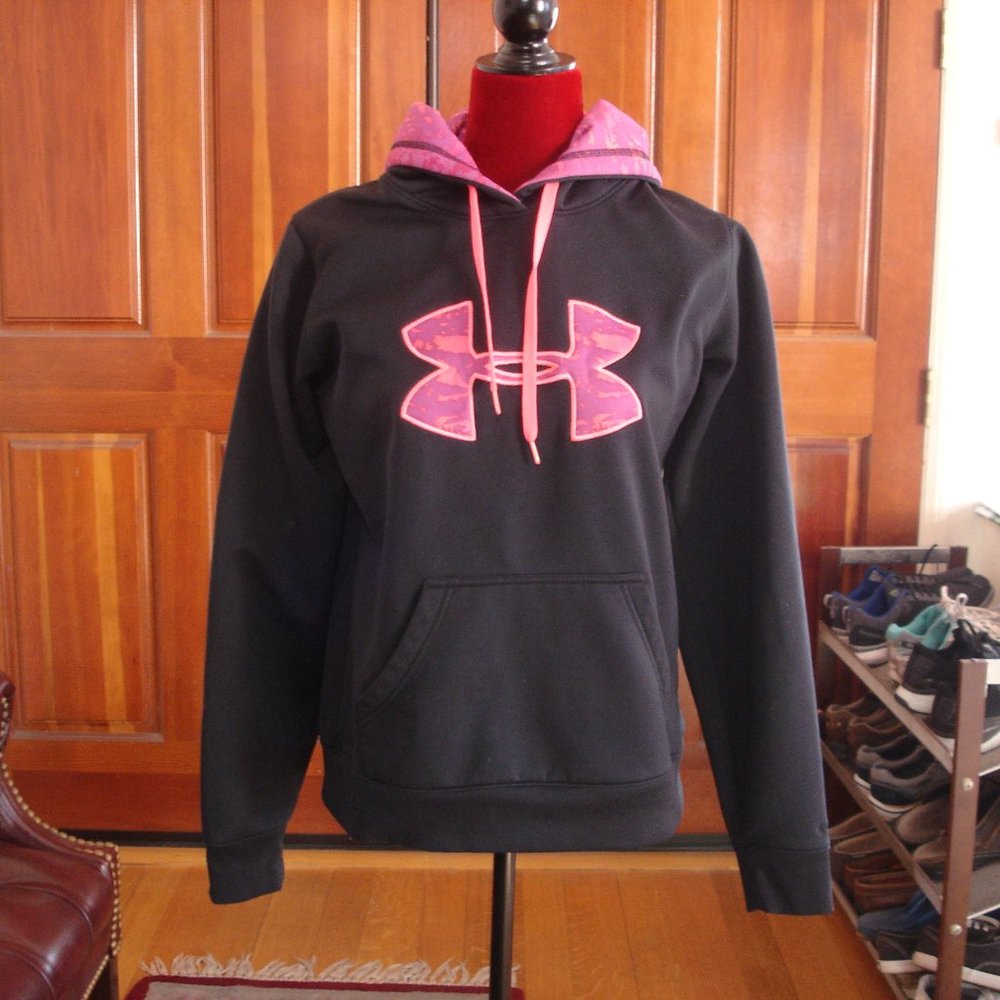 UNDER ARMOUR STORM Women's Sz M Black/Pink Hoodie